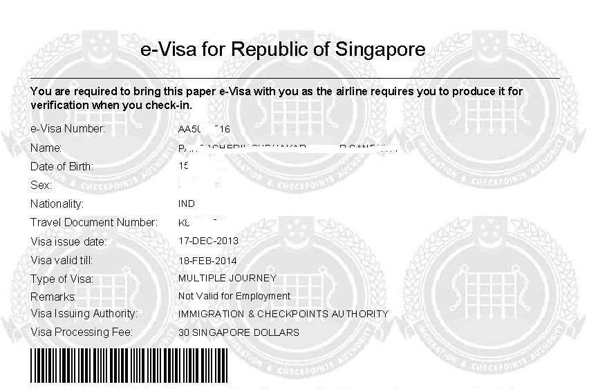 Thủ tục xin visa Singapore