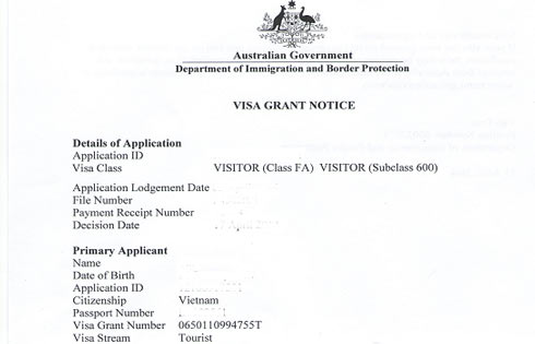 Thủ tục xin visa Úc công tác - thăm thân - du lịch